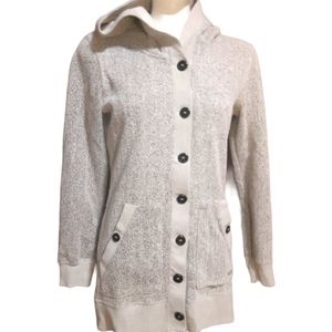 Burton | speckled knit button up hoodie